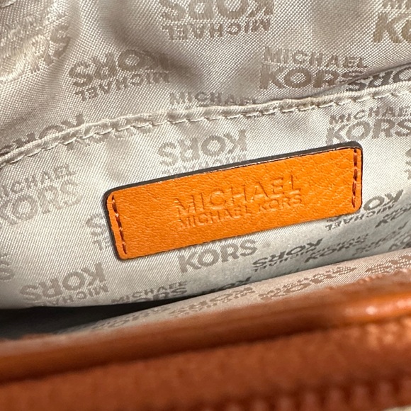 Michael Kors Orange Satchel with Gold Accents